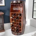 Produktbild: Weinregal BODEGA - 100cm - braun - massive Pinie - Fass - Bartisch - 24 Flaschen