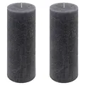 Produktbild: Rustik-Kerze Höhe 20 cm Ø 7,5 cm lange Brenndauer Rund-Kerze Säulenkerzen Kerzen-Deko Tafelkerzen Weihnachts-Kerzen Hochzeits-Deko (anthrazit, 2)