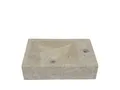 Produktbild: Casa Moro Waschbecken Stein Waschbecken - Marmor Aufsatzwaschbecken Eckig für Badezimmer (Indonesisches Aufsatzwaschbecken Naturstein), handgemacht MW80382510