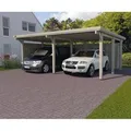 Produktbild: Weka Flachdach-Doppelcarport 618 Gr.1 mit PVC-Dachplatten 603 cm x 512 cm