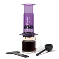 Produktbild: AeroPress Clear Purple Coffee Press – 3in1 Brühmethode Kombiniert French Press, Espresso, Vollmundigen Kaffee Ohne Bodensatz oder Bitterkeit, Kleine Tragbare Kaffeemaschine für Camping & Reise, Purple