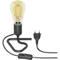 Produktbild: ledscom.de Tischlampe TRIN Lampen-Fassung schwarz Stecker Schalter + E27 LED Vintage gold max. 814lm extra-warmweiß 3-Stufen