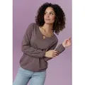Produktbild: Langarmshirt ANISTON SELECTED, Damen, Gr. 40, rosa (schwarz, sanftes weiß, mauve), Single Jersey, Obermaterial: 95% Viskose, 5% Elasthan, Minimalmuster, bedruckt, figurumspielend, Rundhals, elastischer Bund mit Gummizug, Shirts Langarmshirt, in unterschiedlichen Drucken, jeweils mit Schmuckelement