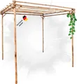 Produktbild: DELUKE® Pergola aus Holz LEOD | 1,7x1,7x2,2m Bambus | Terrassenüberdachung Sonnenschutz Rankhilfe Pergola Holz Bausatz freistehend Gartendeko Gartenbogen Gartenpergola