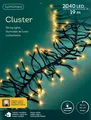 Produktbild: Lumineo Lichterkette Cluster 2040 LED 19 m klassisch warm, schwarzes Kabel