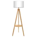 Produktbild: Tomons Stehlampe Stativ aus Holz, Stehleuchte mit Ablage und E27 8W Glühbirne