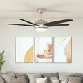 Produktbild: Deckenventilator mit Licht Fernbedienung 128cm Lüfter Lampe Braun/Weiß vidaXL