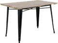 Produktbild: Bolero Bistro Esstisch Mangoholz-Lattenplatte Schwarz 1200mm