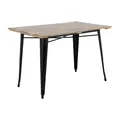 Produktbild: Bolero Bistro Esstisch Mangoholz-Lattenplatte Schwarz 1200mm