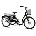 Produktbild: SachsenRAD E-Lastenrad T3A Trio mit Alarmanlage, 250W ebike mit LCD Display und StVZO-zugelassene LED-Leuchten für Kindertransport, Langlebiger LG-Zelle,schwarz