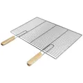 Produktbild: ECD Germany Grillrost Grill aus Edelstahl mit abnehmbaren Griffen robust & rostfrei für BBQ, Grillplatte 60x40cm Rechteckig mit Handgriffen witterungsbeständig silberfarben Rechteckig | 40 cm x 60 cm