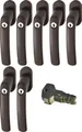 Produktbild: ABUS Fenstergriff ABUS FG200 Weiß, Braun, Silber, SB abschließbarer Fenstergriff, 7er Set braun, abschließbar, Kindersicherung