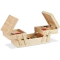 Produktbild: Relaxdays Nähkästchen Holz Ausklappbar mit Deckel 12 cm x 26 cm x 15,5 cm 490 g