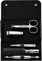 Produktbild: ZWILLING Maniküre-Set (5 teilig, Pediküreset in Reisegröße, mit Nagelknipser, Echtleder Etui), Edelstahl Poliert, Schwarz