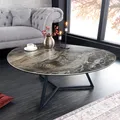 Produktbild: riess-ambiente Moderner Couchtisch MARVELOUS 90cm taupe schwarz Marmor Metall Keramik Wohnzimmer Beistelltisch Tisch