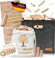 Produktbild: MADERABLOCKS® 800 Holzbausteine Natur + 1x Baumpflanzung, 100% Ravensburg Bauklötze Holz unbehandelt Kinder Konstruktions-Spielzeug Motorik Bausteine