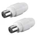 Produktbild: 2x Koax Buchse TV SAT Koaxial Antennenstecker Kupplung Schraubbefestigung
