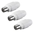 Produktbild: 3x Koax Buchse TV SAT Koaxial Antennenstecker Kupplung Schraubbefestigung