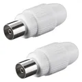 Produktbild: 2x KOAX Antennen Buchse IEC gerade TV SAT HD Fernseher Kupplung Kabel Koaxial