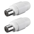 Produktbild: 2x Antennen Buchse IEC koax gerade TV SAT 4K weiblich Kupplung Kabel Koaxial