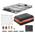 Produktbild: VEVOR Dachgepäckträgerkorb Autodachkorb (1625 x 990 x 105 mm) universeller Dachgepäckträger mit Gepäcktasche & Netz & Ratschengurten (113,4 kg Max Tragkraft), Autodach-Gepäckträger für SUV LKW
