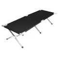 Produktbild: Spetebo XXL Campingbett klappbar mit Tragetasche 190 x 64 cm - schwarz - Feldbett mit Belastbarkeit bis 100 kg - Reisebett Klappbett Gästebett Liege für Camping Festival Angeln Wandern klappbar
