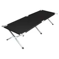 Produktbild: XXL Camping Bett 190 x 64 cm  bis 100kg - schwarz - Reise Feld Gäste Klapp Liege