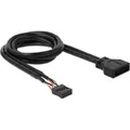 Produktbild: USB 2.0 Adapterkabel, 9 Pin Header Buchse > USB 3.2 Pin Header Stecker schwarz, 30cm
