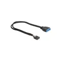 Produktbild: Delock - Internes USB-Kabel - 9-poliger USB-Header (W) zu 19-poliger USB3.0 Kopf (M) - 30cm - Schwarz (83281)