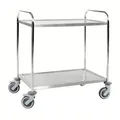 Produktbild: Kongamek Edelstahl-Etagenwagen 100 kg, 2 Etagen, 910 x 590 x 965 mm L/B/H Tischwagen Rollwagen