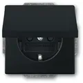Produktbild: Busch-Jaeger 20 EUK-885 Schutzkontakt-Steckdose mit Klappdeckel, mit Befestigungskrallen, schwarz matt, Plattform 63