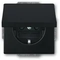 Produktbild: Busch-Jaeger 20 EUK-885 SCHUKO Steckdosen-Einsatz mit Klappdeckel, future linear, schwarz matt (2CKA002018A1495)