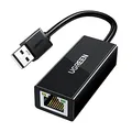 Produktbild: UGREEN USB LAN Adapter USB Ethernet Adapter Netzwerkadapter kompatibel mit MacBook, Surface Pro, Switch Spielkonsole, Mi Box 3/S unter Windows 11/10/8.1/8/7, Linux, Mac OS (Schwarz)