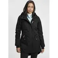 Produktbild: OXMO OXBella Damen Parka Übergangsmantel Lange Jacke mit Kapuze Pattentaschen Regular fit - Schwarz - XS
