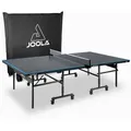 Produktbild: JOOLA Outdoor Tischtennisplatte J200A inkl. Abdeckhülle - Profi Tischtennistisch 6 MM Aluminium-Verbundoberfläche Wetterfest - Klappbares Unterge... - Schwarz/Blau/Weiß