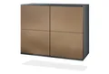 Produktbild: Vladon Kommode Rova V3 (Moderner Küchenschrank, mit 4 Push-to-Open Türen), Anthrazit matt / Bronze Optik (92,5 x 73.5 x 35)