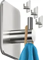Produktbild: Handtuchhalter ohne Bohren, 4 Haken im Set – Wasserfeste Klebehaken, Edelstah...