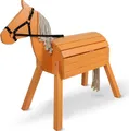 Produktbild: Pink Papaya  Holzpferd Reitpferd aus Holz Outdoor Holz Pferd XXL Spielfeld 60 cm-braun