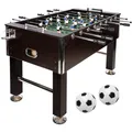 Produktbild: GAMES PLANET Kickertisch Leeds in 6 Farben, Tischfußball, Tischkicker, inkl. 4 Bälle + 2 Getränkehalter, ca. 60kg - Dunkelbraun