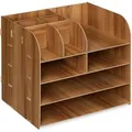 Produktbild: Relaxdays Schreibtisch Organizer MDF Dunkelbraun Mit 10 Fächern 27,5 cm x 32,5 cm x 25 cm 1,5 kg