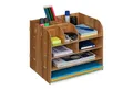 Produktbild: relaxdays Organizer Schreibtisch Organizer mit Ablagefächern, dunkelbraun