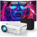 Produktbild: mit 10000 Lumen, nativer 1080P Full HD Auflösung, 10.000:1 Kontrast LED-Beamer HDMI, USB, Audioanschluss, integrierte HiFi-Lautsprecher, Bluetooth - Weiß