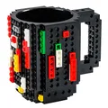 Produktbild: Build on Brick Mug Bausteine Kaffeetasse - Bausteine Tasse Bauklötze Kaffee-Becher 350ml (Schwarz)