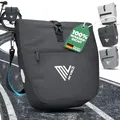 Produktbild: MIVELO 2in1 Fahrradtasche für Gepäckträger - Gepäckträgertasche wasserdicht - Inkl. gepolstertem Laptopfach & Schultergurt - Tasche für Fahrrad I Packtasche 20L (Schwarz-Reflektierend)