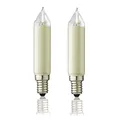 Produktbild: hellum LED Ersatz-Kerzen für Weihnachtsbaum Kerzen Lichterketten innen und außen, 2 Stück 8-55V 0,5W Schaftkerze für Lichterketten mit 4-30 Brennstellen, ø20mm E14/ 8-55V/ 0,5W/ 30 Lumen 904949