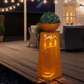 Produktbild: Dekosäule Außenleuchte Gartendeko Pflanzsäule mit Weihnachtsmotiven Timer H 59cm