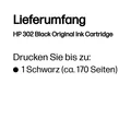Produktbild: HP Nr.302 originale Druckerpatronen Schwarz 3,5 ml 170 Seiten
