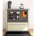 Produktbild: PLAMEN Festbrennstoffofen 850 GLAS links - beige - Beige/Creme/Schwarz