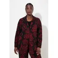 Produktbild: Ulla Popken Blusenblazer Jacquard-Jerseyblazer Reverskragen florales Design rot 44