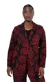 Produktbild: Ulla Popken Damen große Größen Übergrößen Plus Size Jacquard-Jerseyblazer, Reverskragen, florales Design Salsa 44 832647530-44